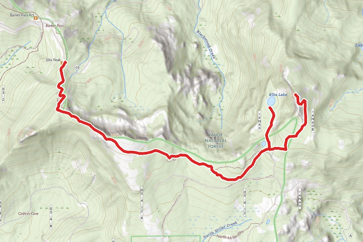 Ellis Peak Trail and Ellis Lake