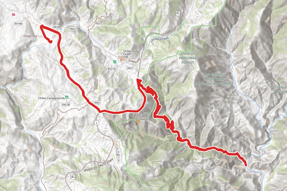 Chilao to Devil's Canyon Trail