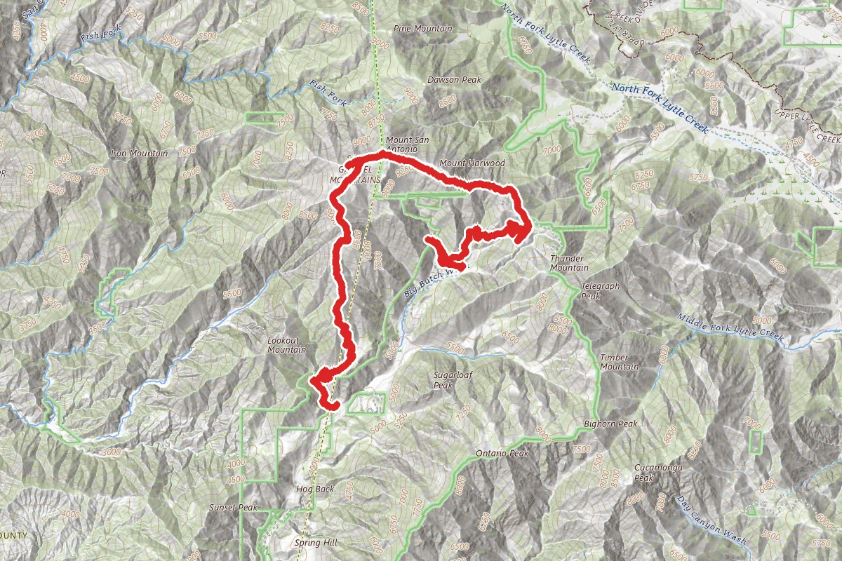 Old Mount Baldy and Devil's Backbone Trail