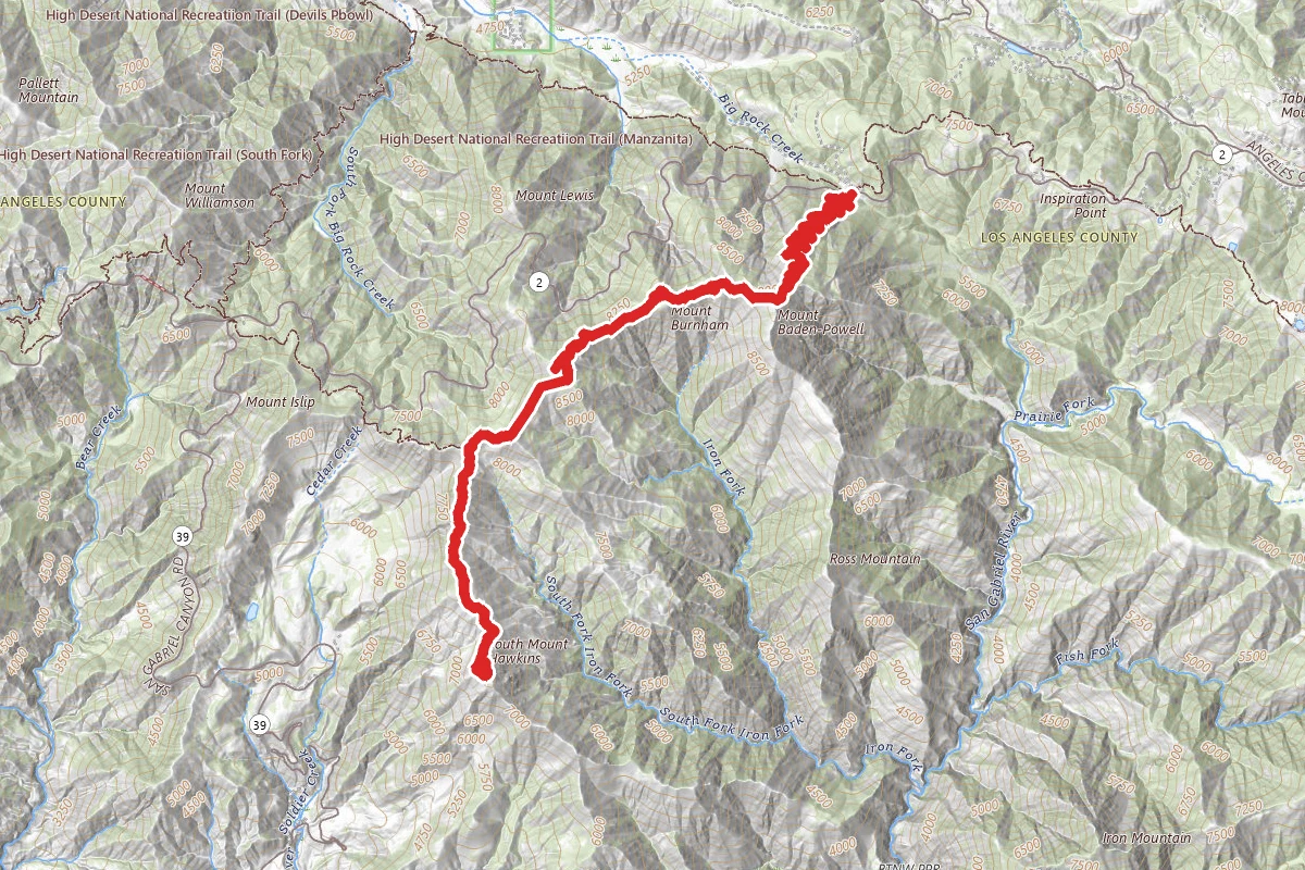 Mount Baden-Powell, Mount Burnham, Throop Peak & South Mount Hawkins