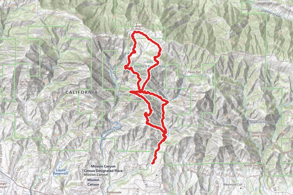 Rattlesnake Canyon Figure 8 via Rock Garden and Mission Crags