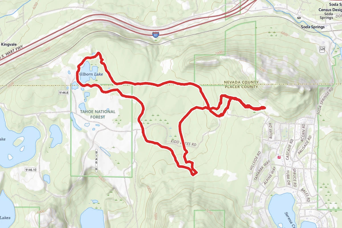 Kilborn Lake via Yuba, Palisade and Sidewinder Trails
