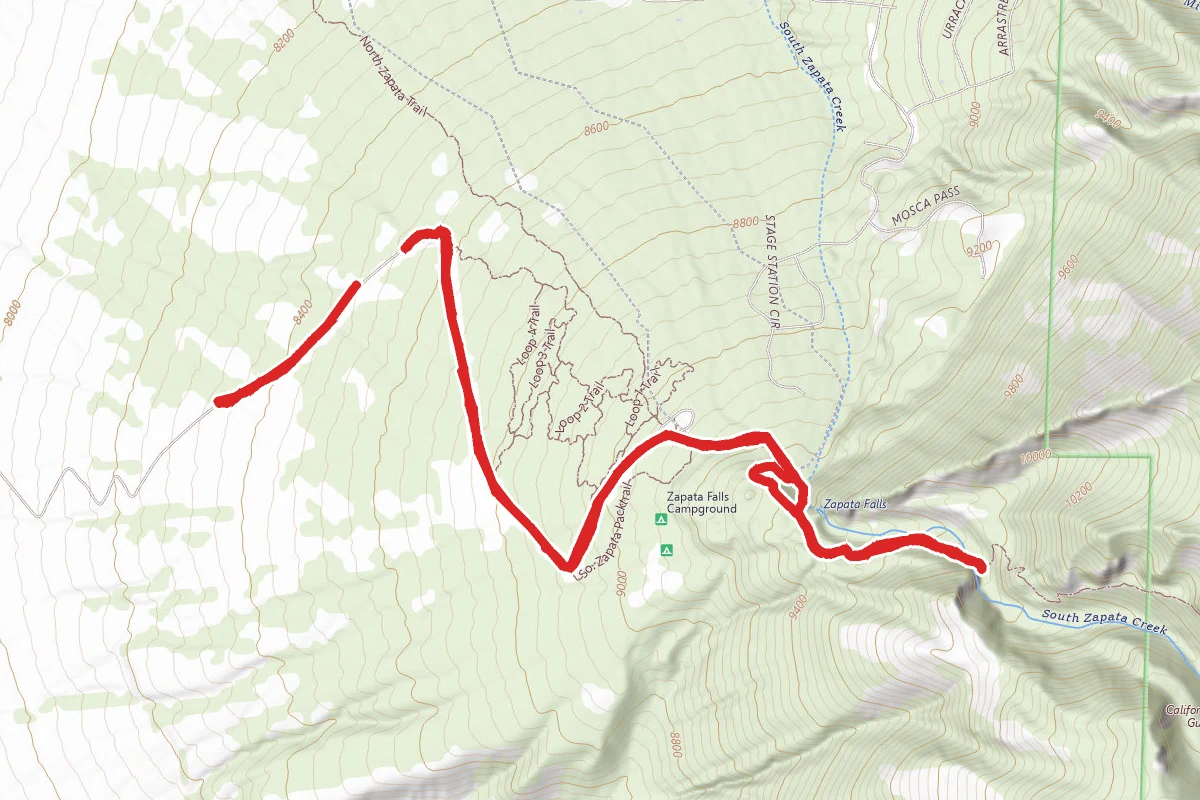 Zapata Falls Trail Extended Route