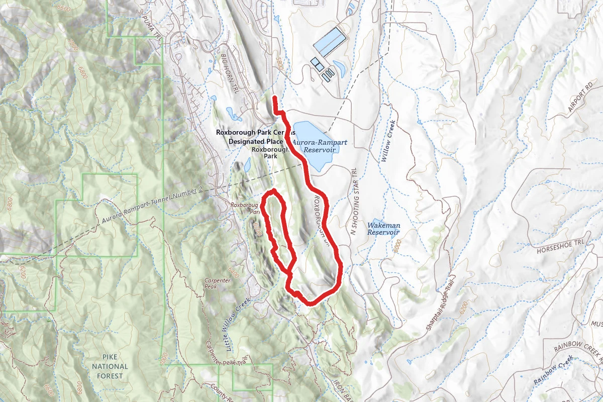 Fountain Valley Trail and Aurora Rampart Reservoir