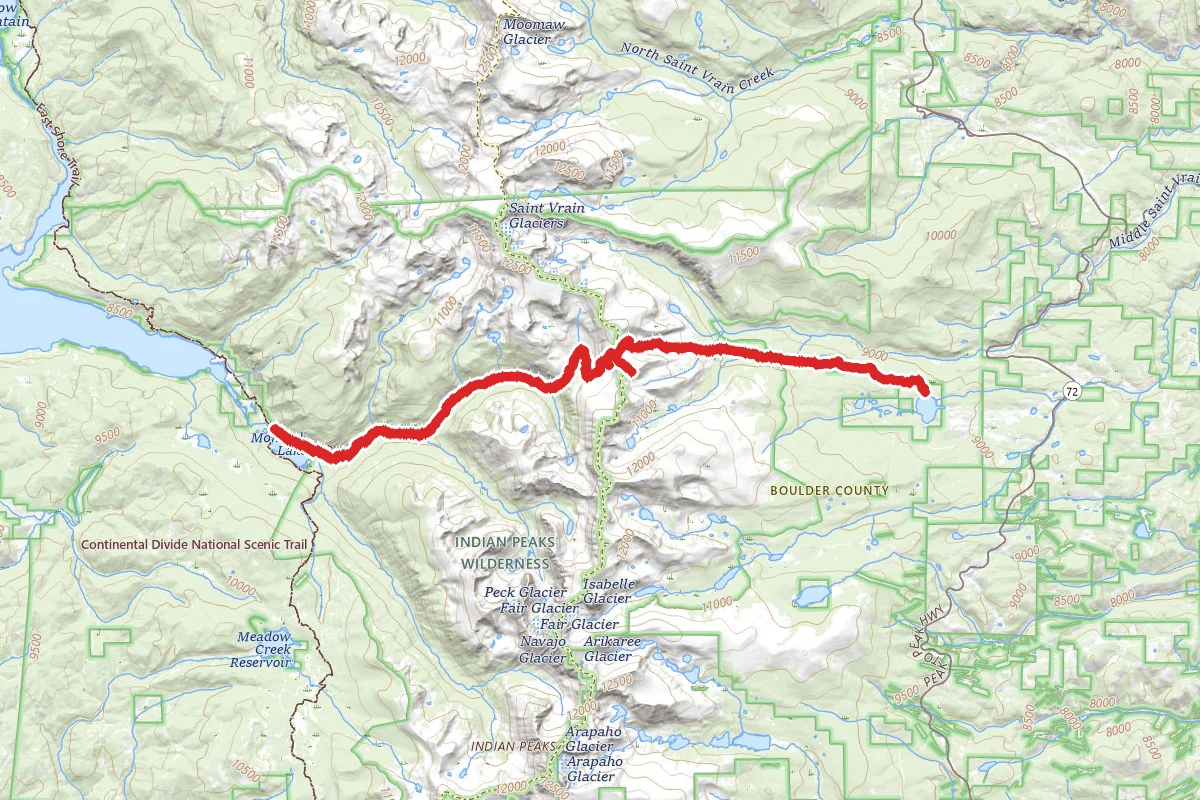 Beaver Reservoir to Monarch Lake Via Sawtooth Mountain