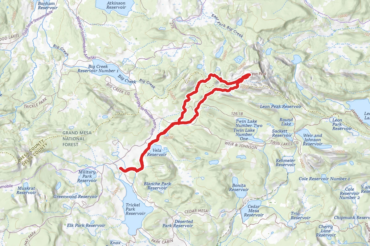 Leon Peak Trail from Surface Creek Road