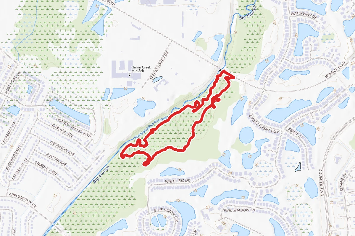 NW of Bridge and Bee Line Loop via Southwest Trail