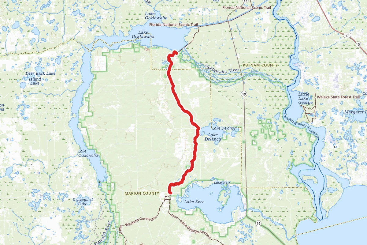 Florida Trail from Rodman Dam to Lake Kerr