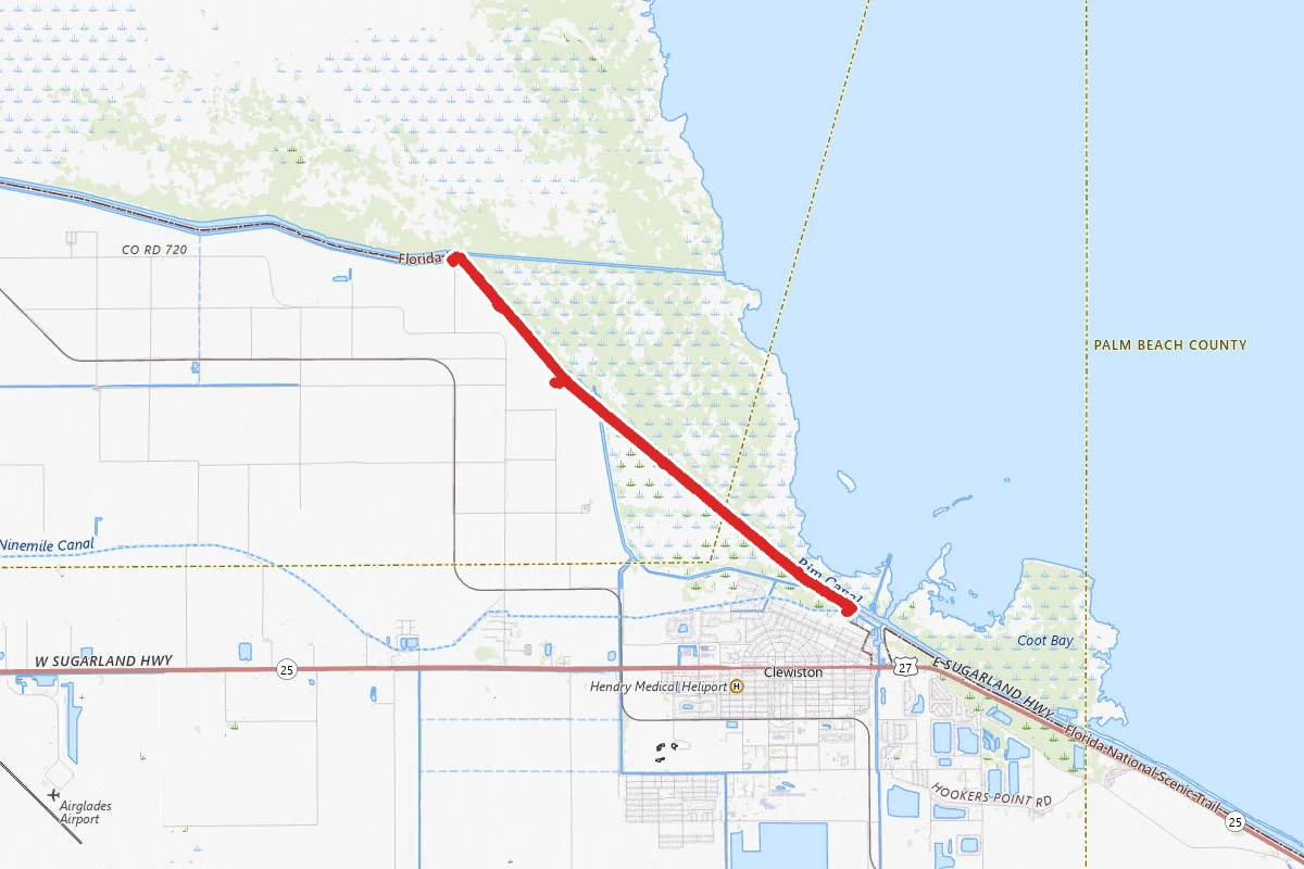 Lake Okeechobee via Herbert Hoover Dike