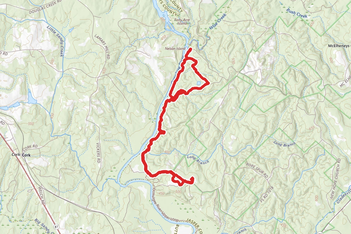 Pratts and Wise Creek Loop on the Ocmulgee River Trail