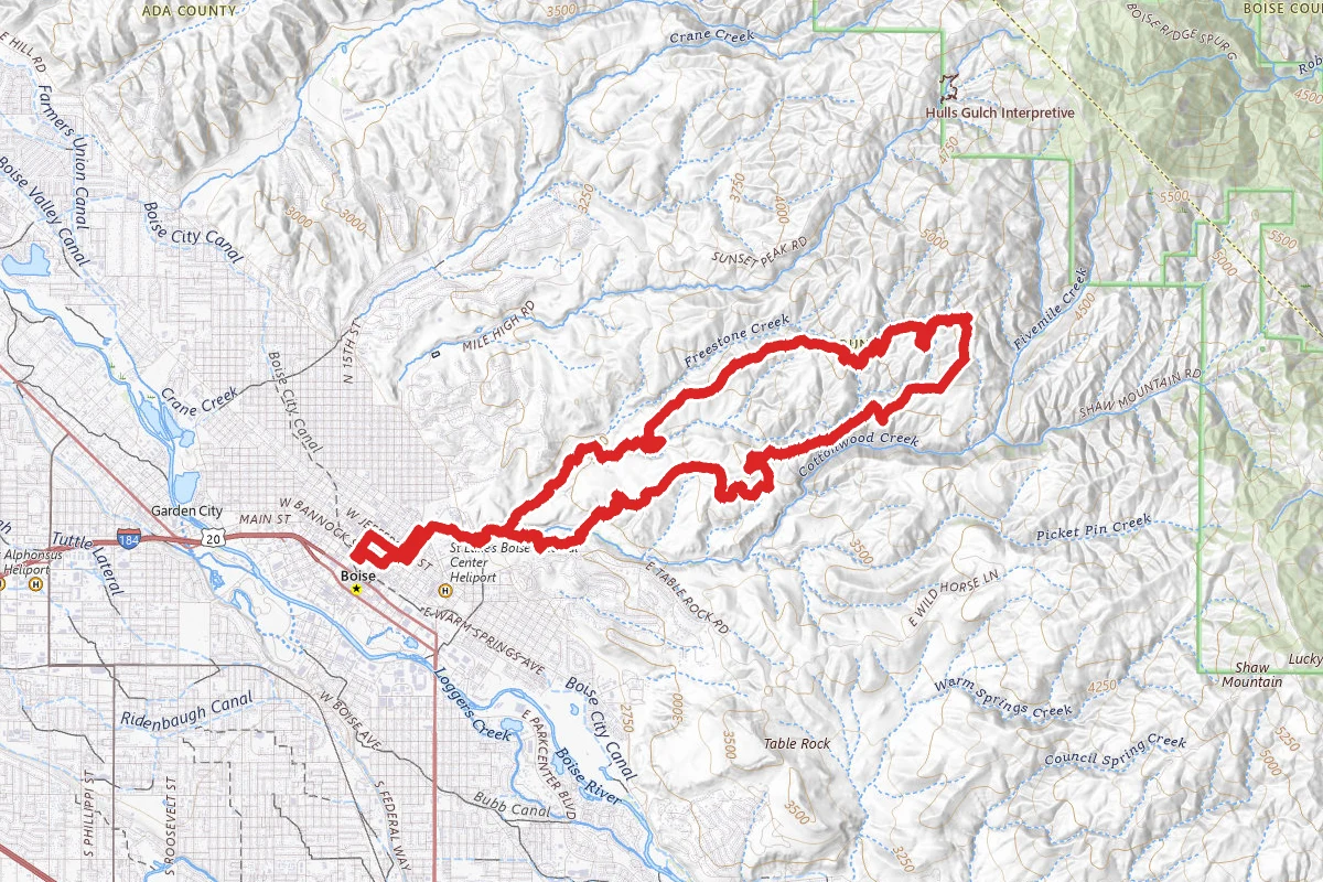 Downtown to Foothills Loop