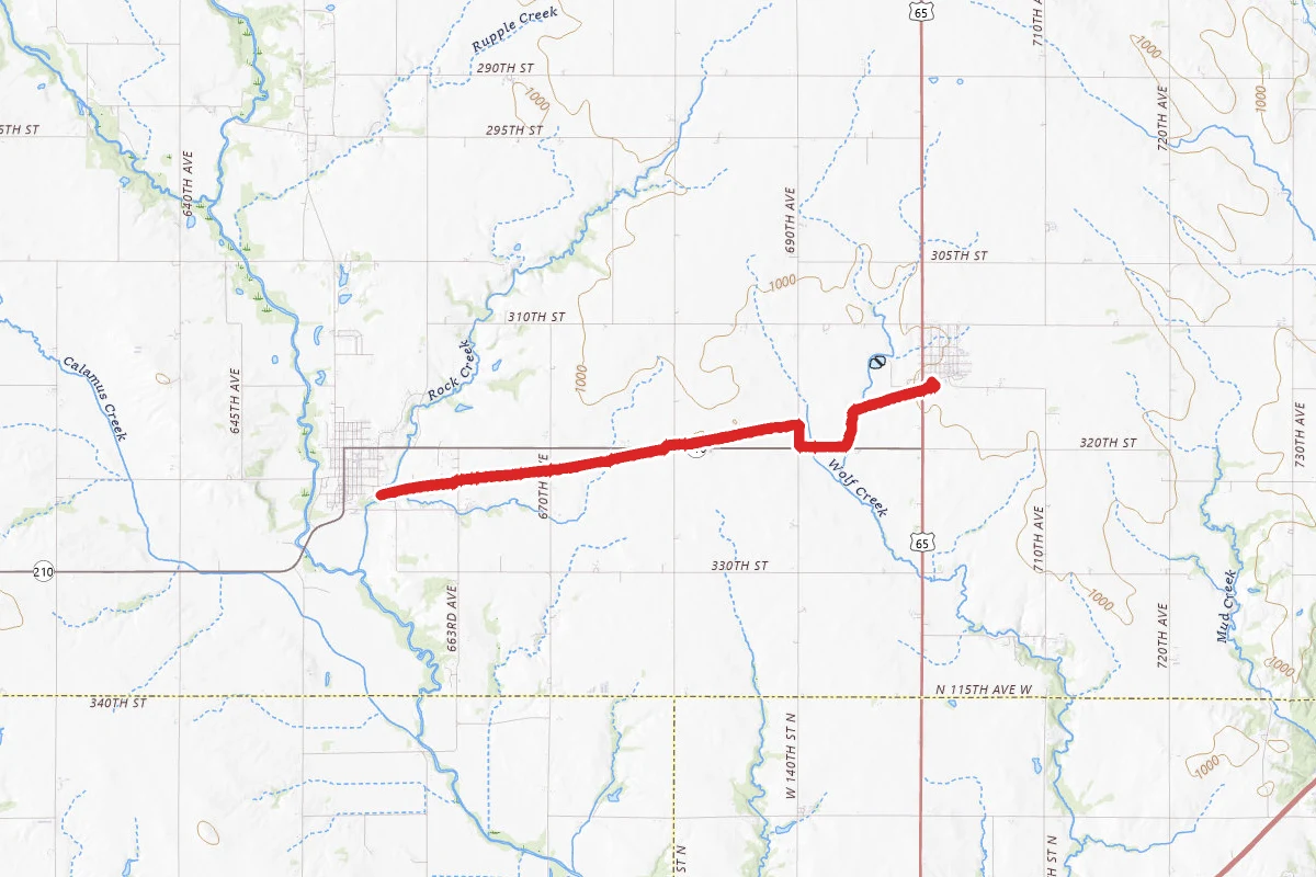 Heart of Iowa Nature Trail from Collins to Maxwell