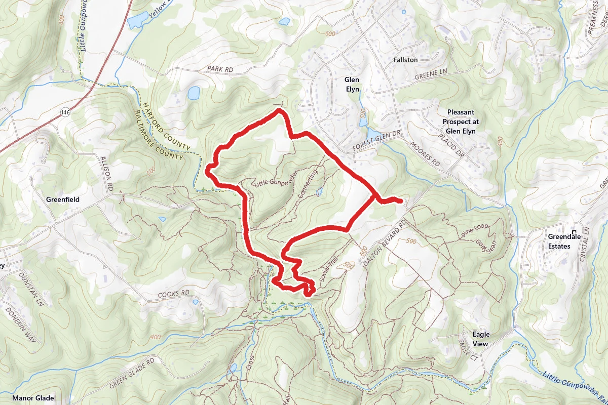 Barley pond Trail to Red Dot Trail to Boundary Trail Loop