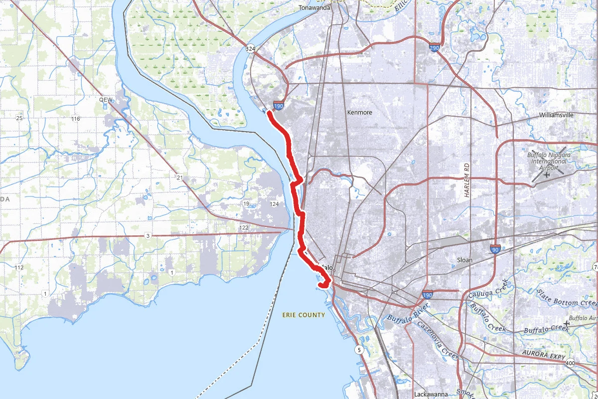 Tonawanda to Buffalo via Shoreline Trail Riverwalk