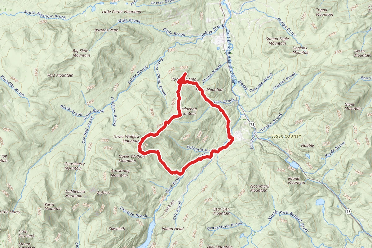 Hedgehog Mountain and Rooster Comb via Wedge Brook Trail Loop