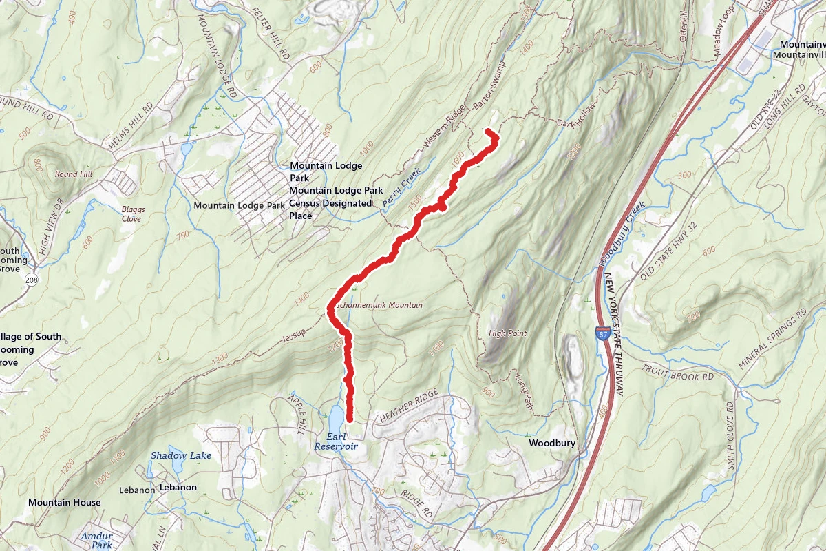 Schunnemunk Mountain via Red Trail to Jessup Trail