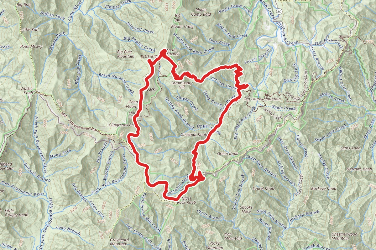 Mount Mitchell to Blue Ridge Parkway to South Toe River Road