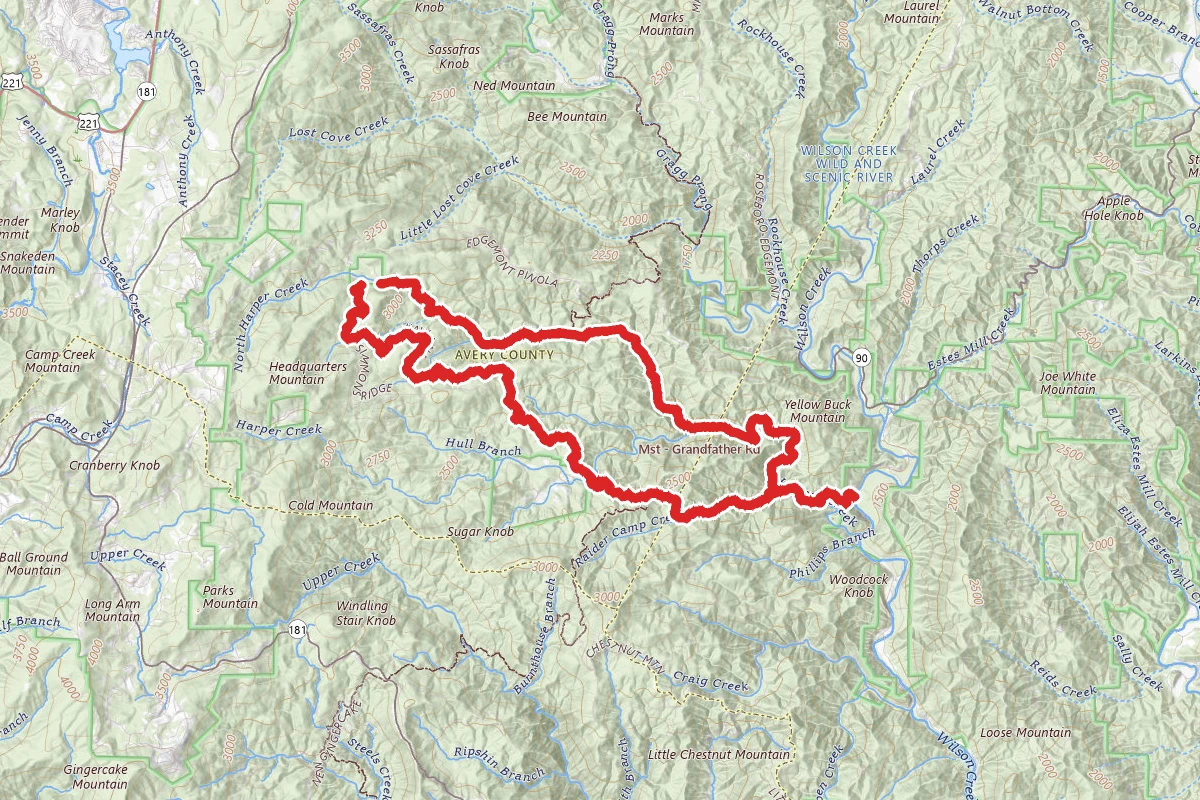North Harper Creek, Kawana Road, Harper Creek, and Raider Camp Creek Trail Loop