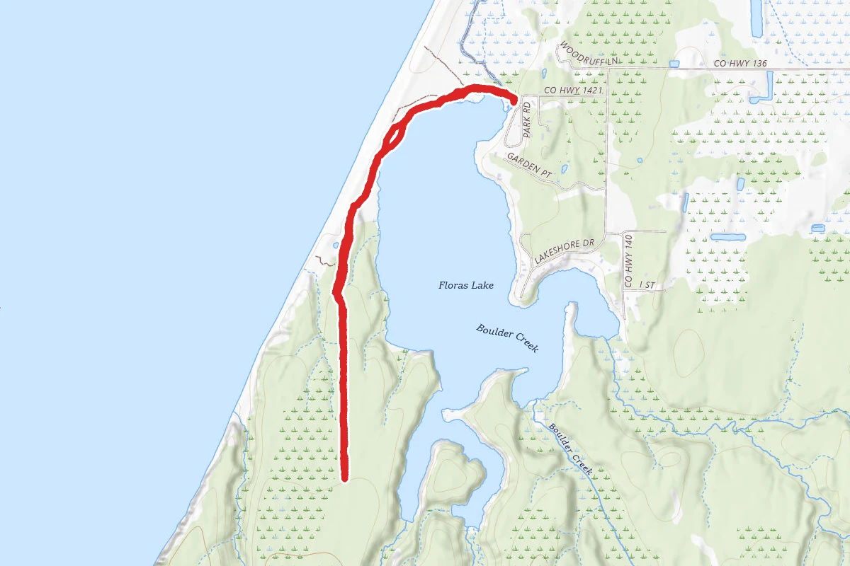 Floras Lake to Oregon Coast Trail
