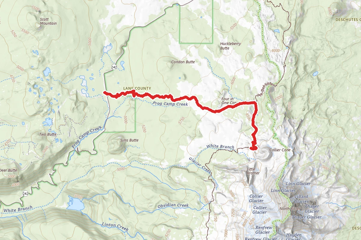 Collier Glacier Overlook via Scott Trail