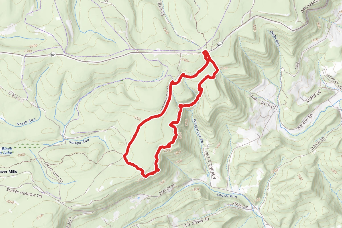 Allegheny Front to Underwood Road to Stage Coach Trail