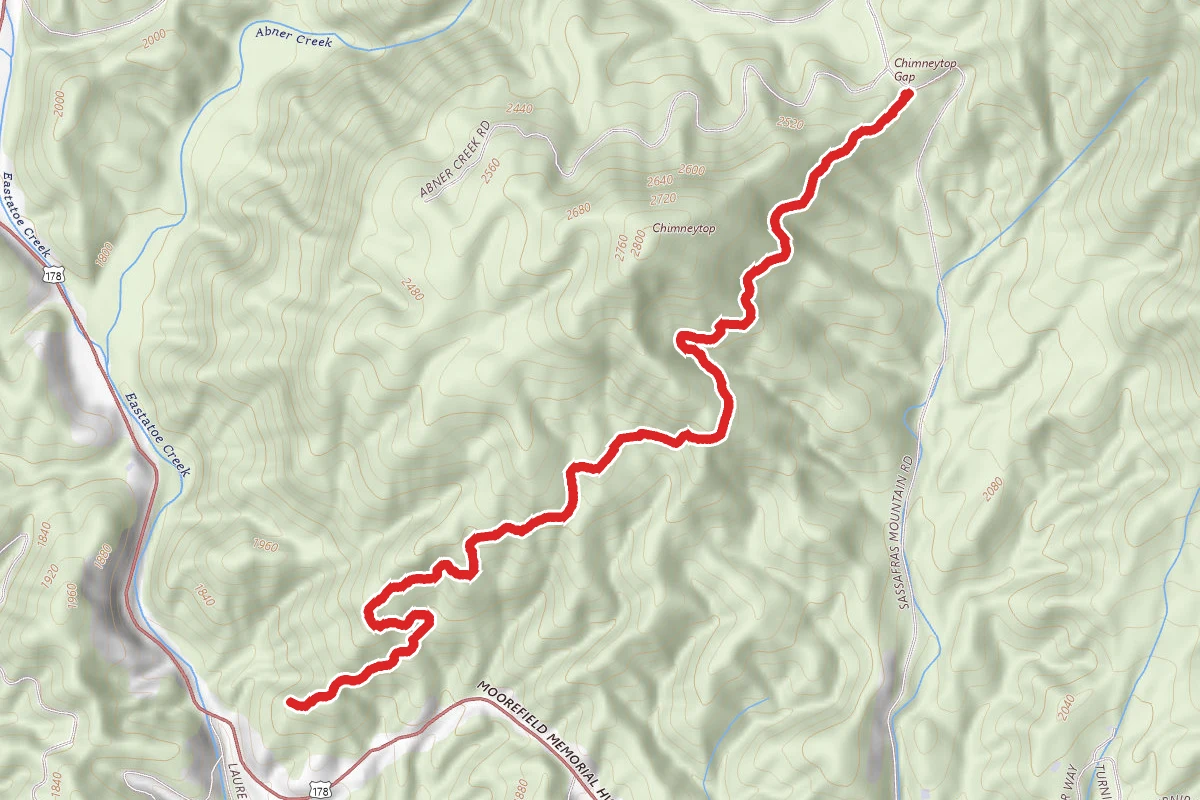 Chimneytop Gap to Laurel Valley via Foothills Trail