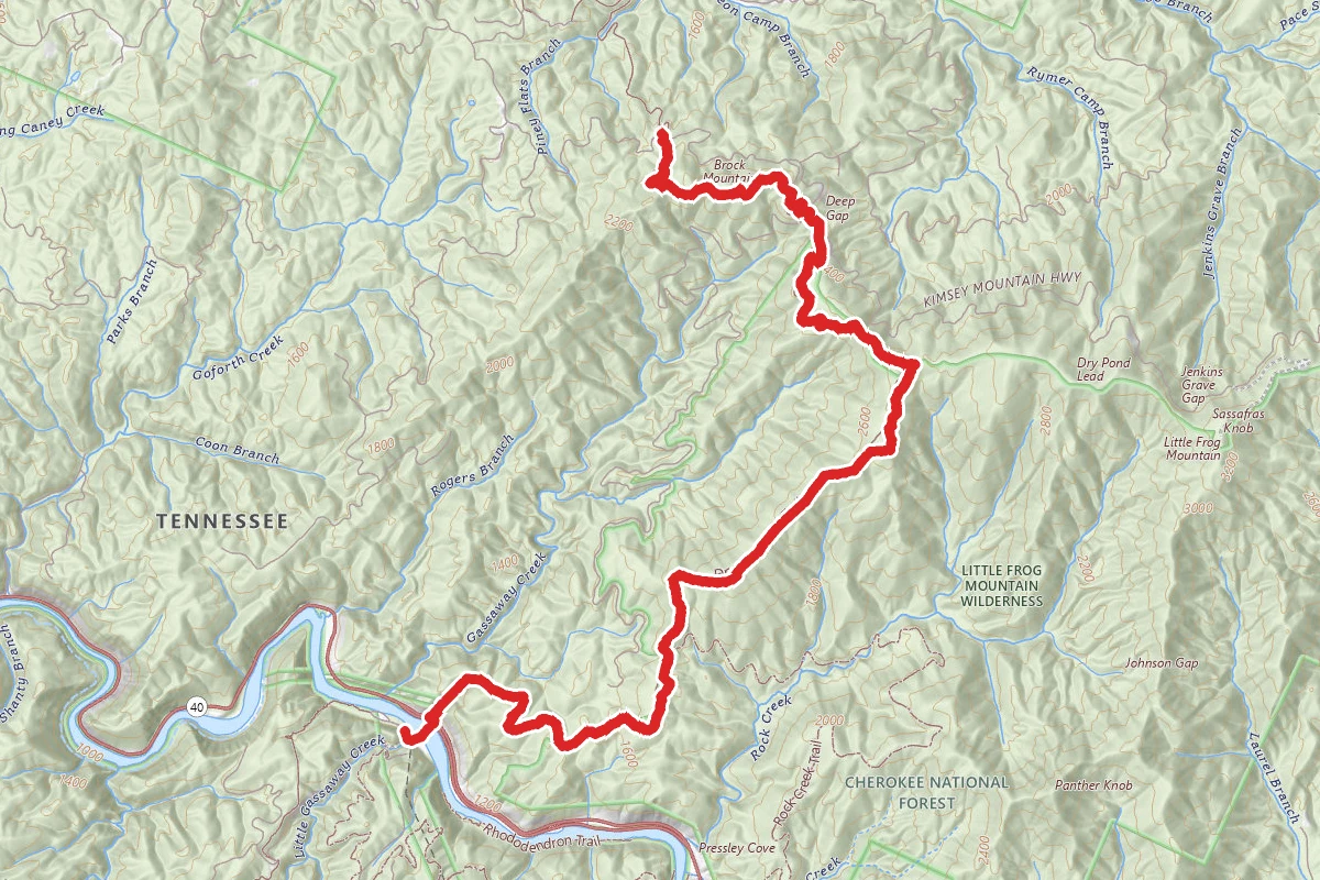Benton MacKaye Trail - Thunder Rock Campground to Kimsey Mountain Hwy