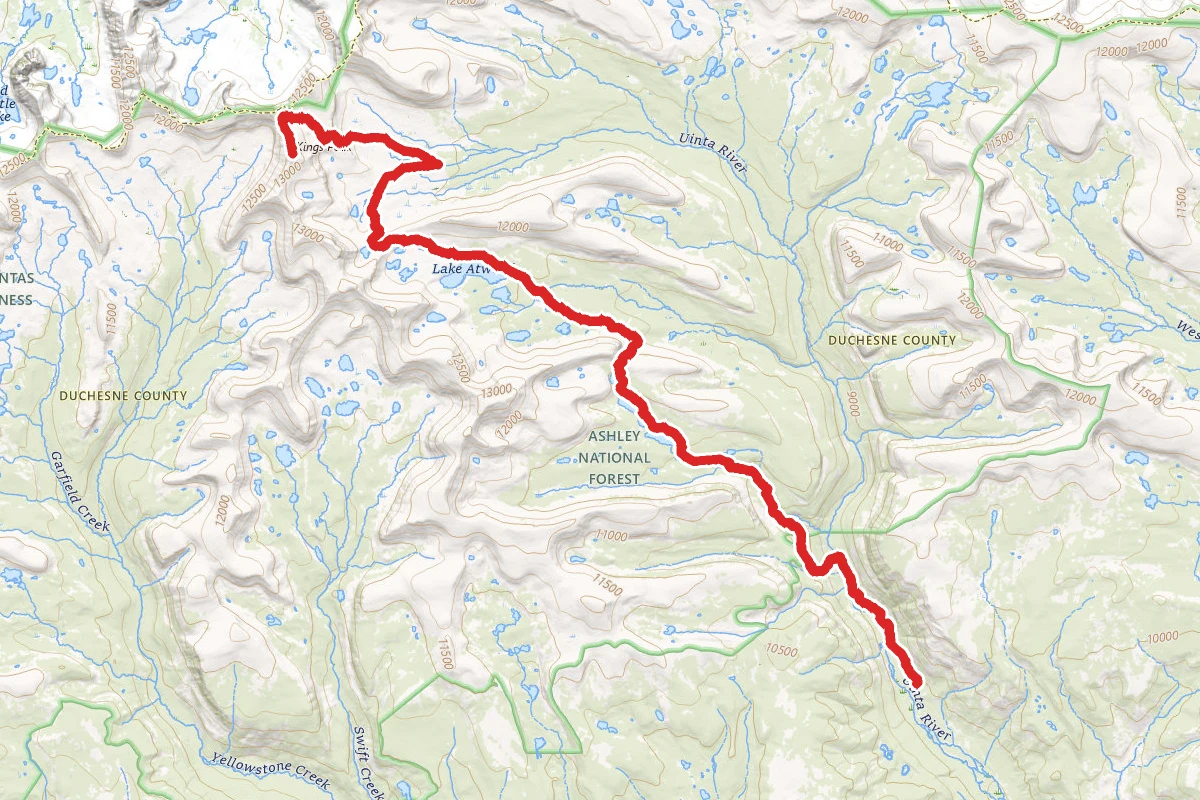 Upper Chain Lakes, Atwood Lake, and King's Peak