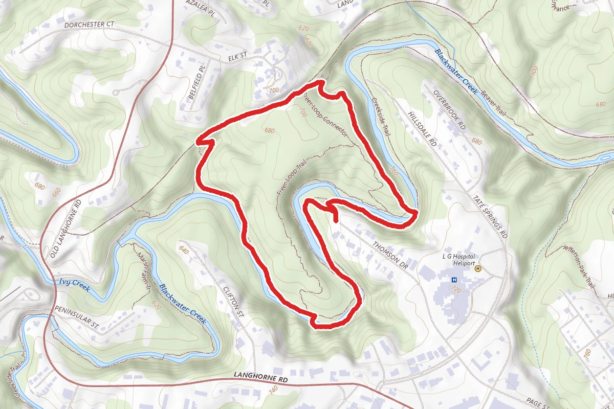 Creekside, Beaver, and Blackwater Creek Trails Loop