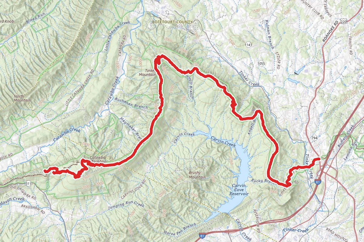 Tinker Mountain, McAfee Knob and Catawba Mountain