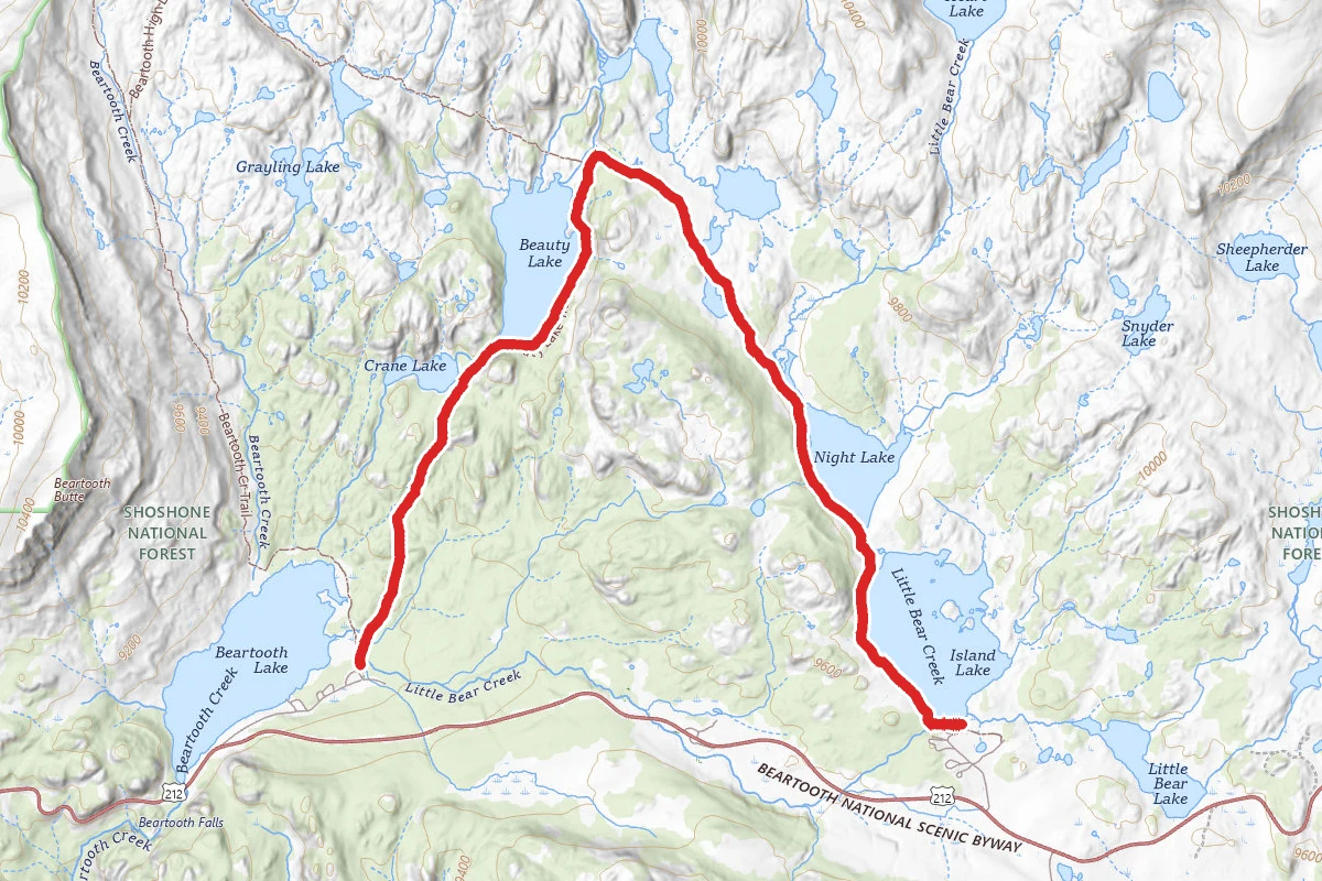 Island Lake to Heart Lake to Beartooth Lake