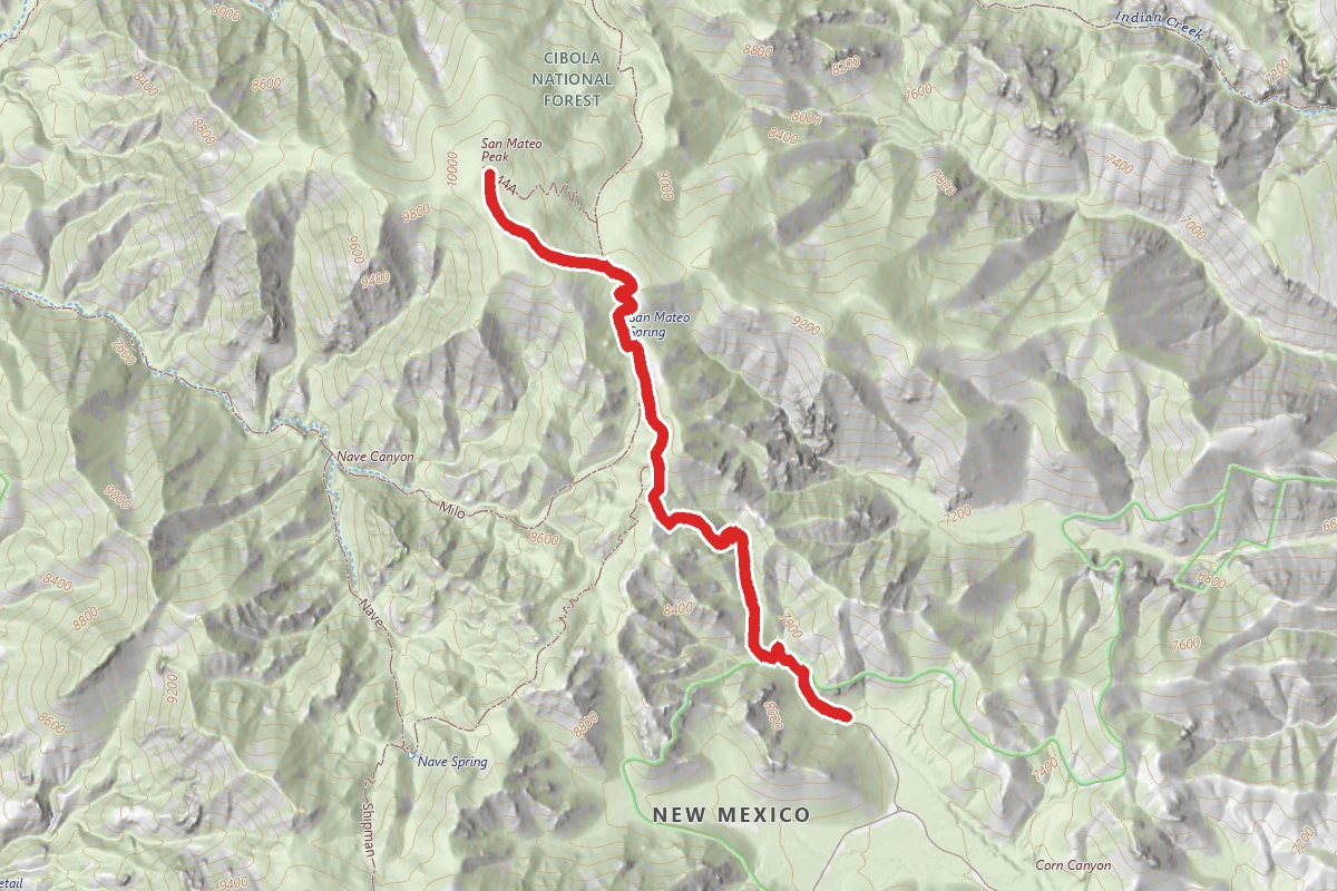 San Mateo Peak via Apache Kid Trail (#43)