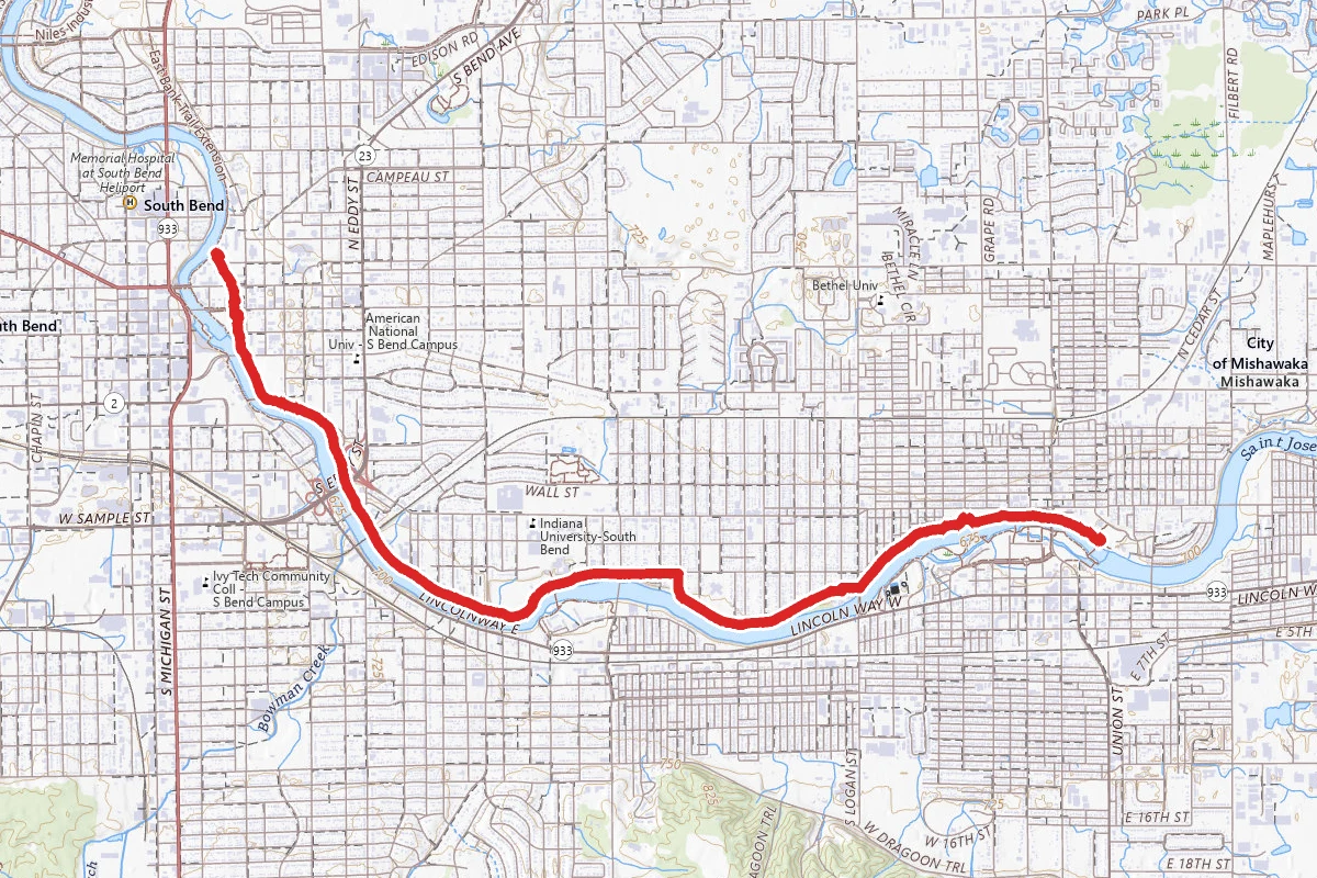 East Bank to Mishawaka River Walk