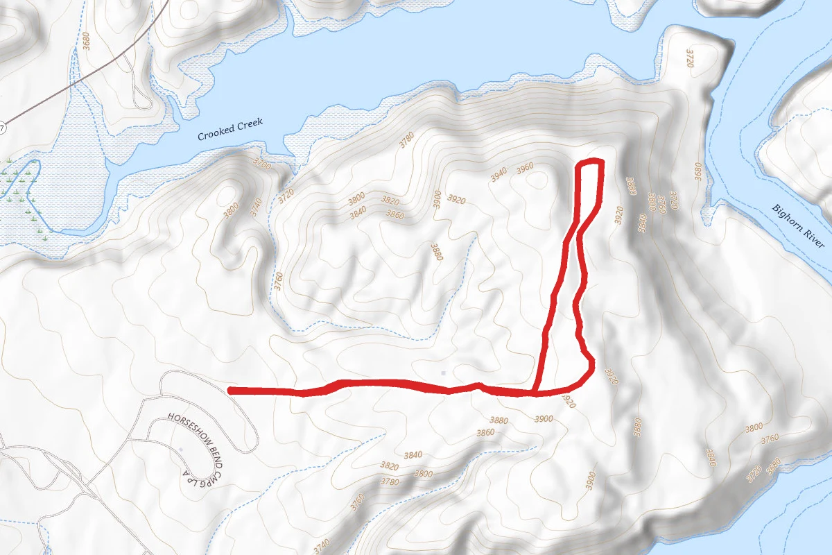 Mouth of the Canyon Trail route map