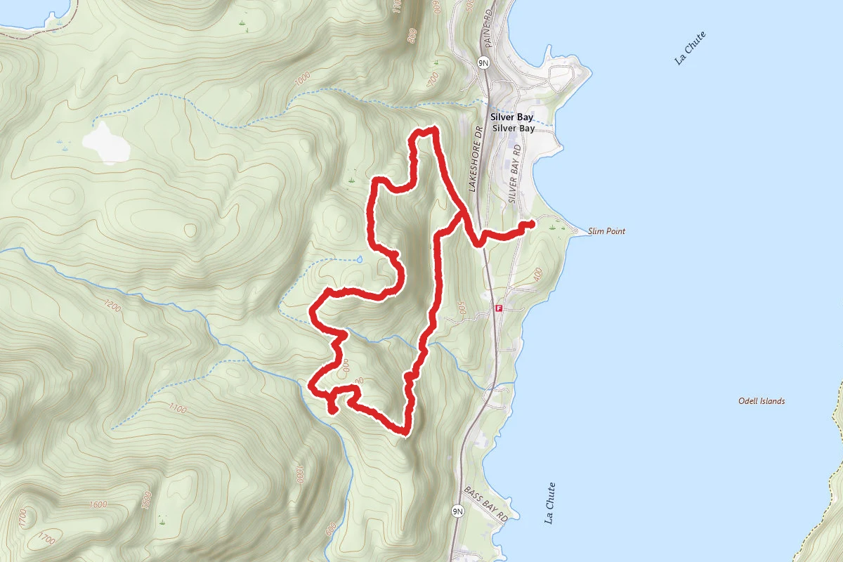 Uncas Cliff, Uncas Waterfall and Inspiration Point Loop