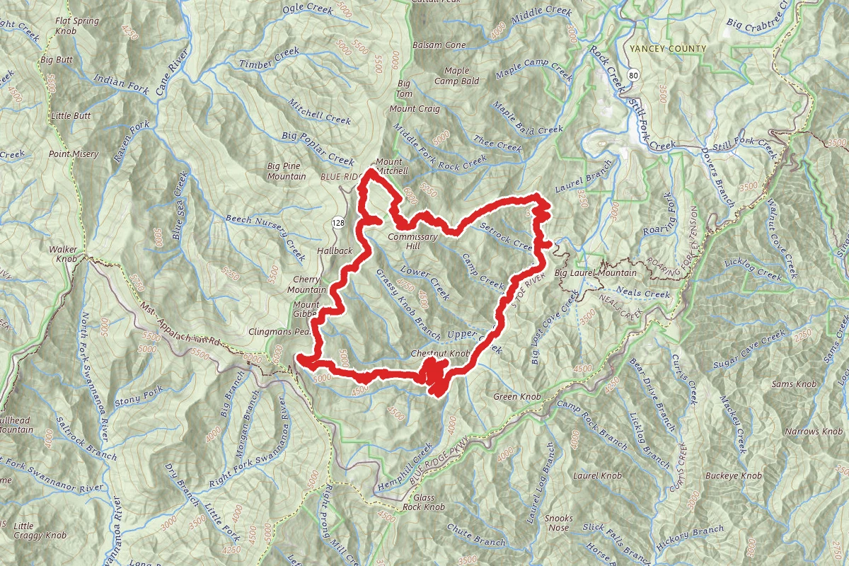 Mount Mitchell Trail to South Toe River Road Loop