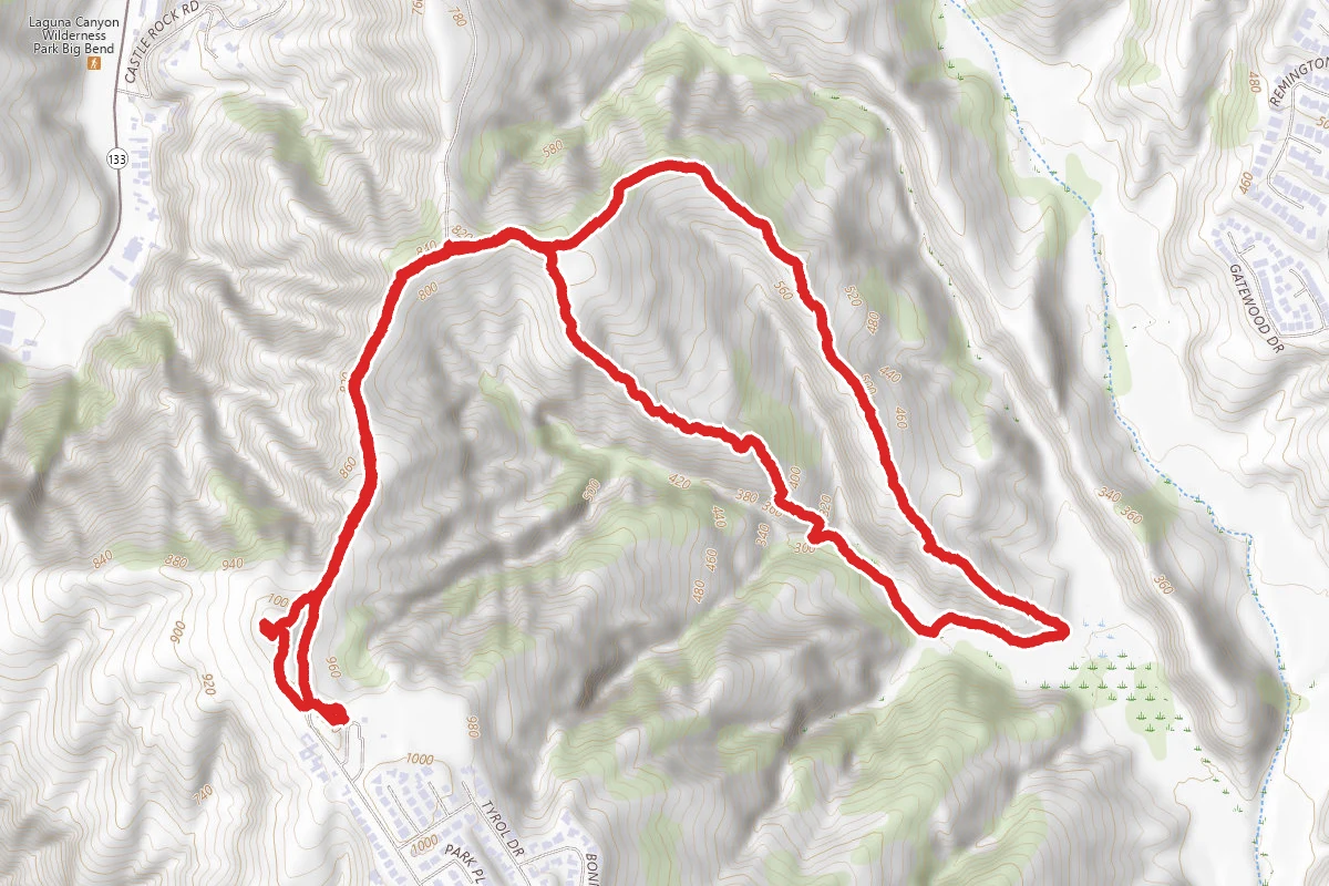 West Ridge to Car Wreck Trail and Mathis Canyon Loop