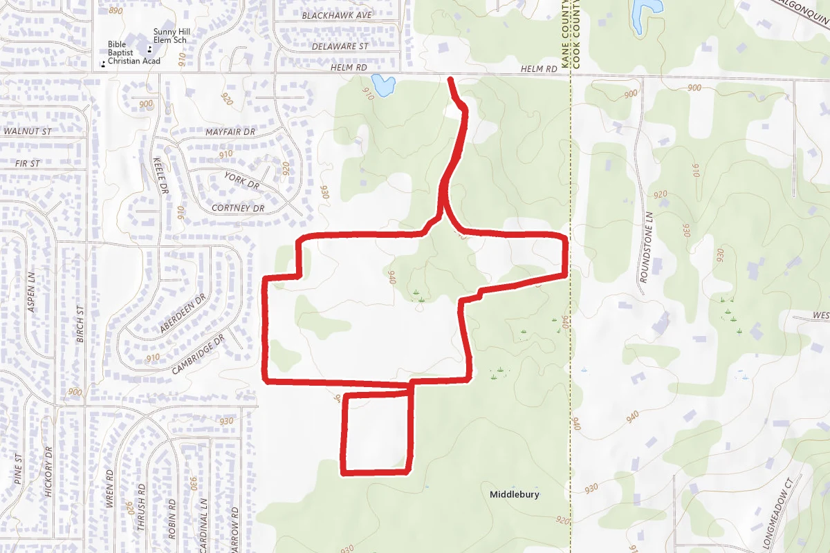 Helm Woods Forest Preserve Loop