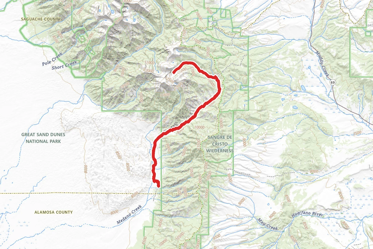 Little Medano Creek Trail to Medano Lake