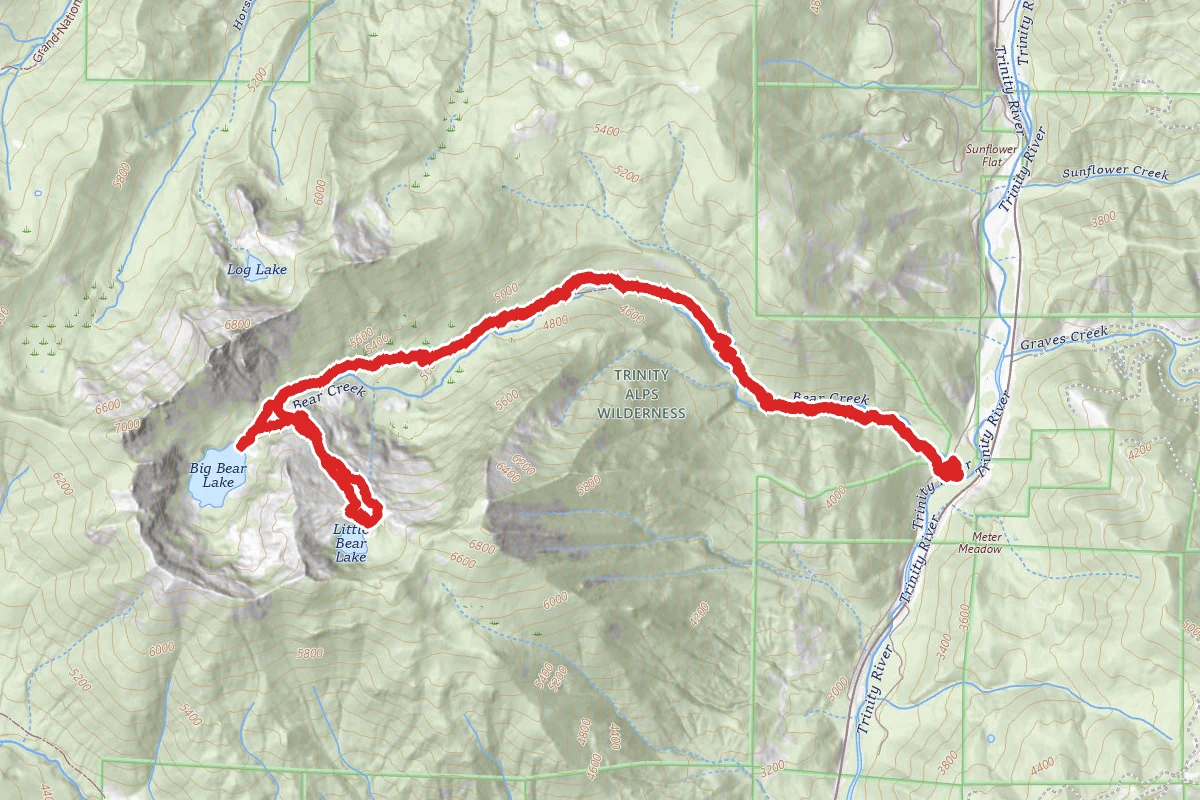 Bear Lakes (Big Bear, Little Bear and Wee Bear) via Bear Creek