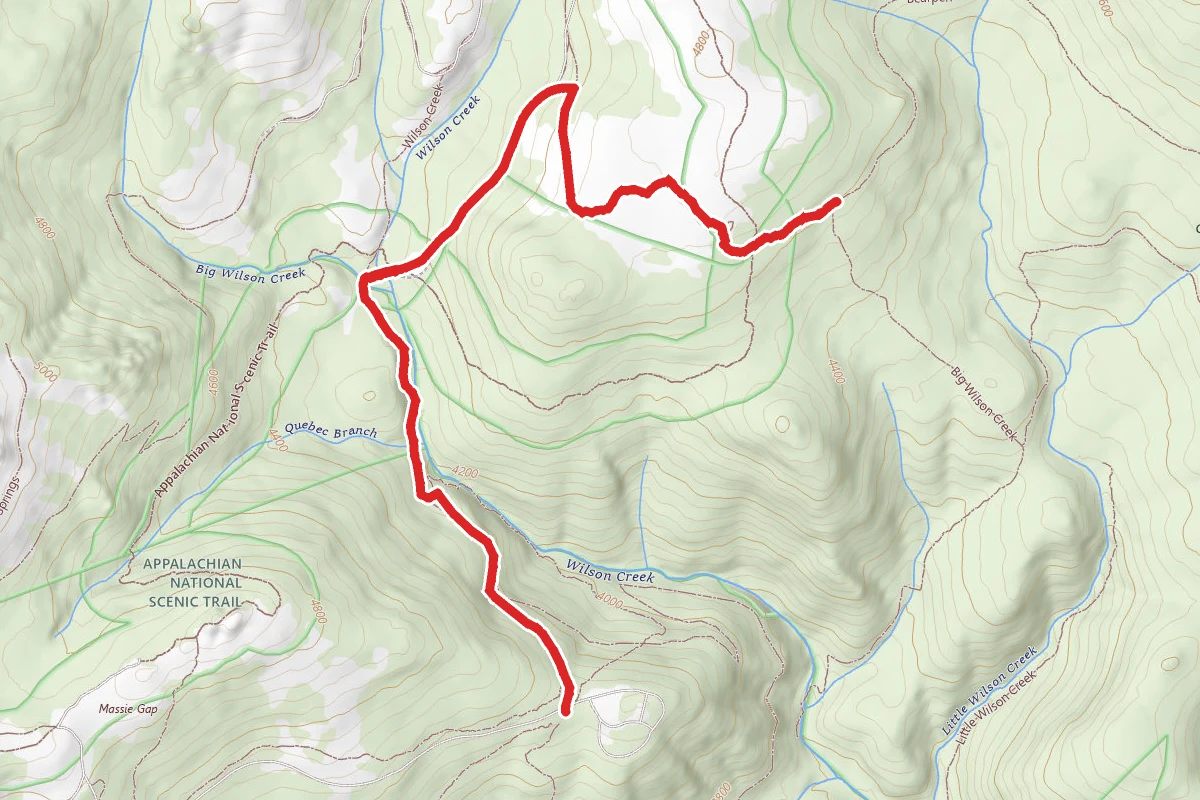 Bearpen Trail Via Wilson Creek Trail