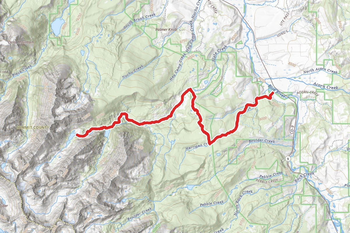Harrigan Creek Trail to Gore Range Trail to Slate Creek Trail