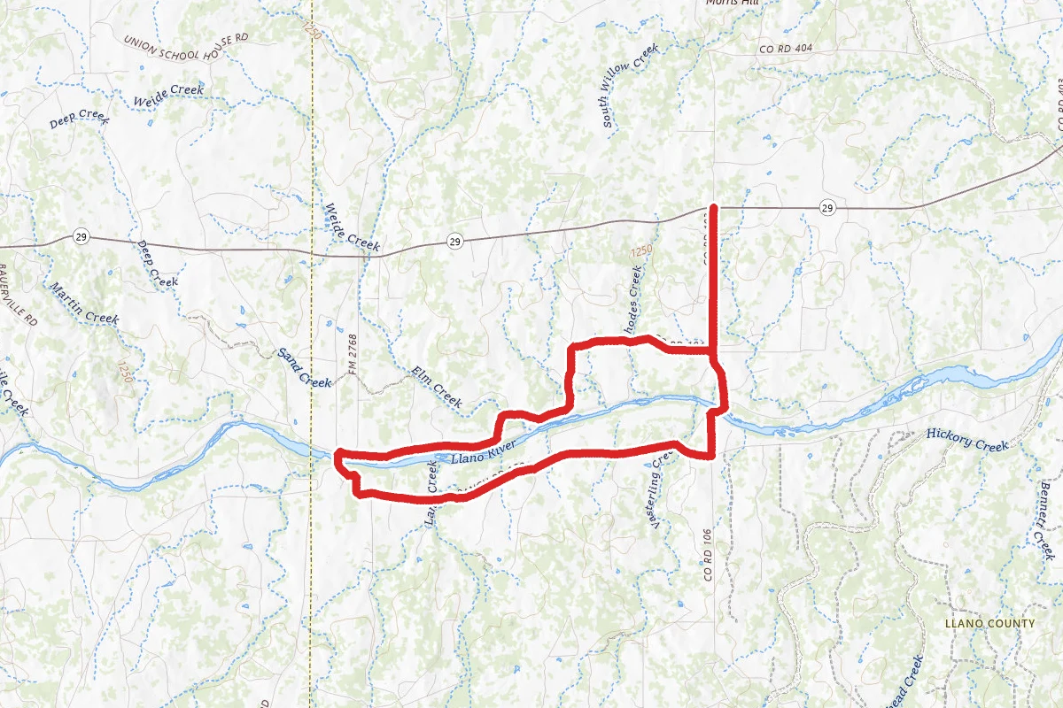 Llano River Loop - Schneider's Crossing to Castell