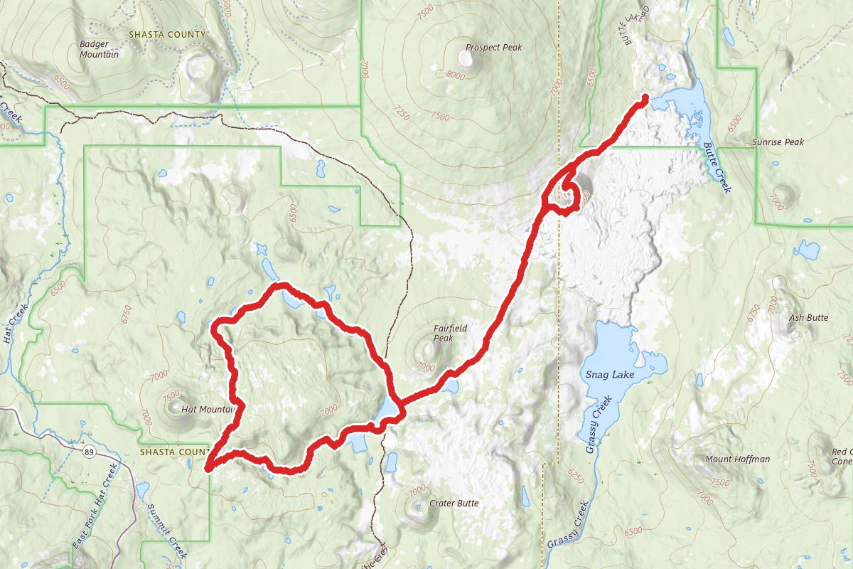 Butte Lake, Cluster Lakes and Cinder Cone Loop