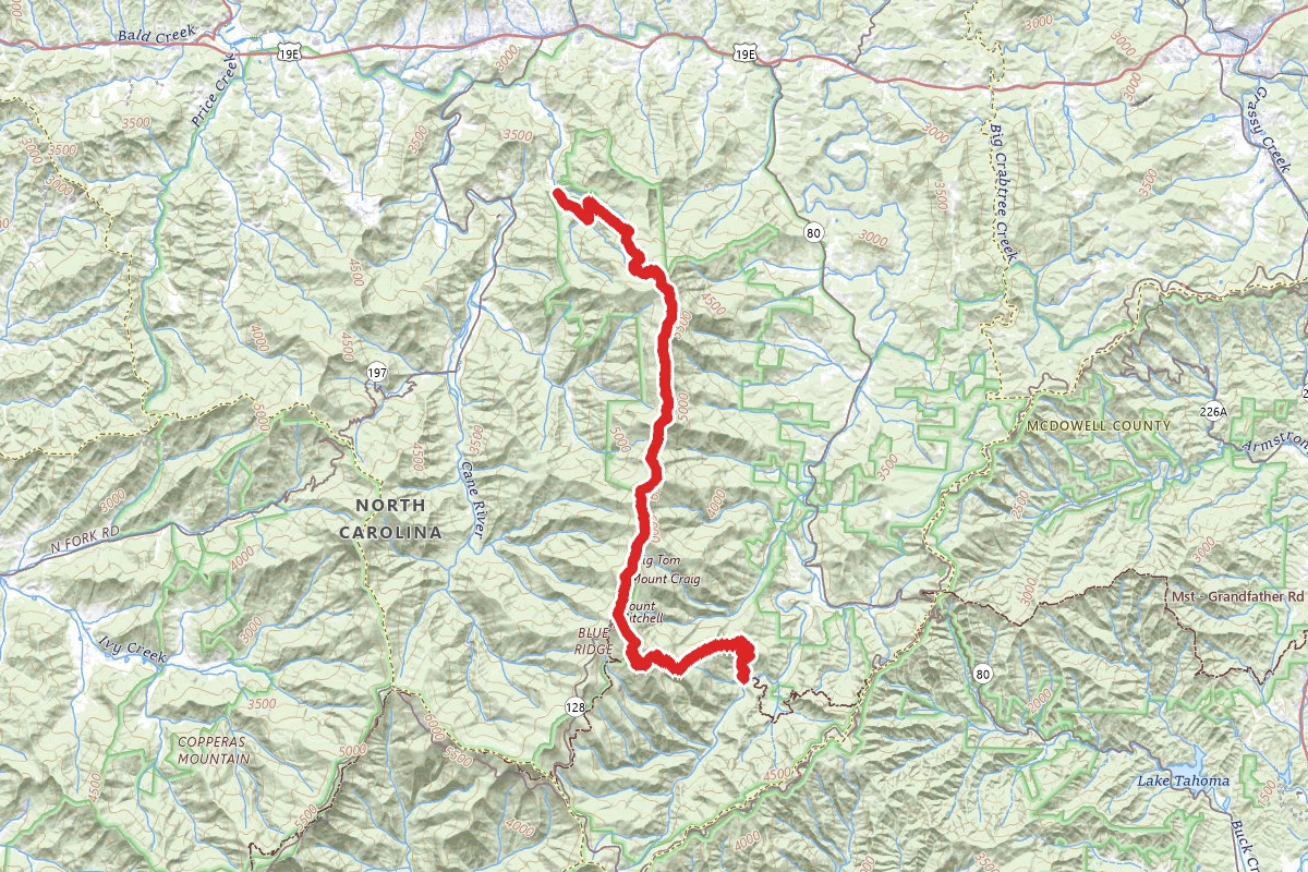 Black Crest Trail and Mount Mitchell