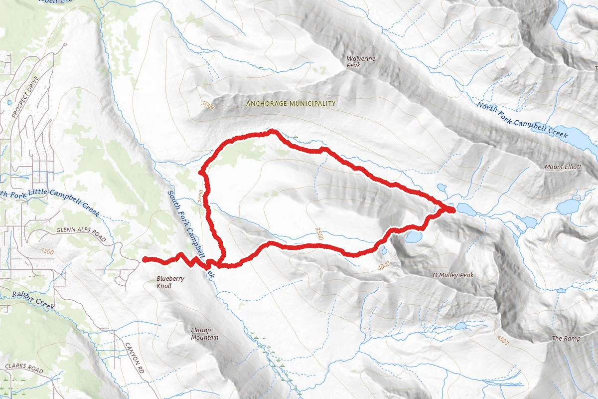 O'Malley Peak, Williwaw Lakes and Middle Fork Trail