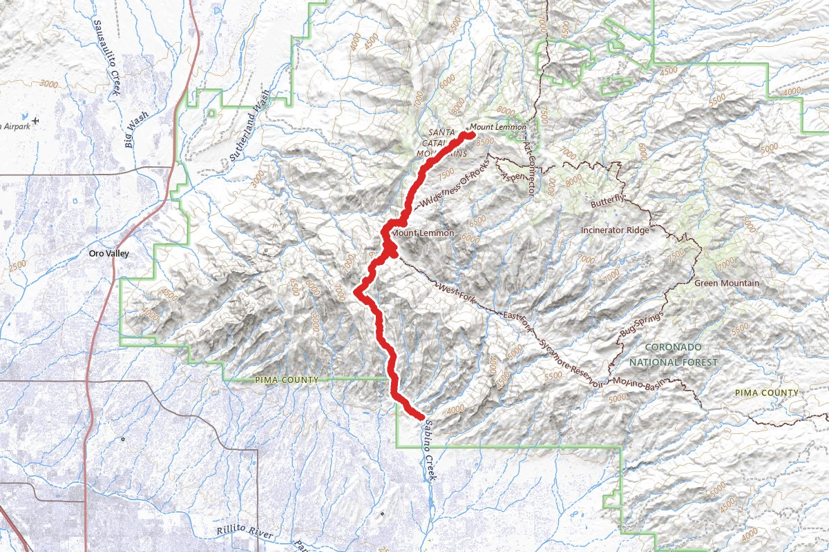 Mount Lemon to Sabino Canyon