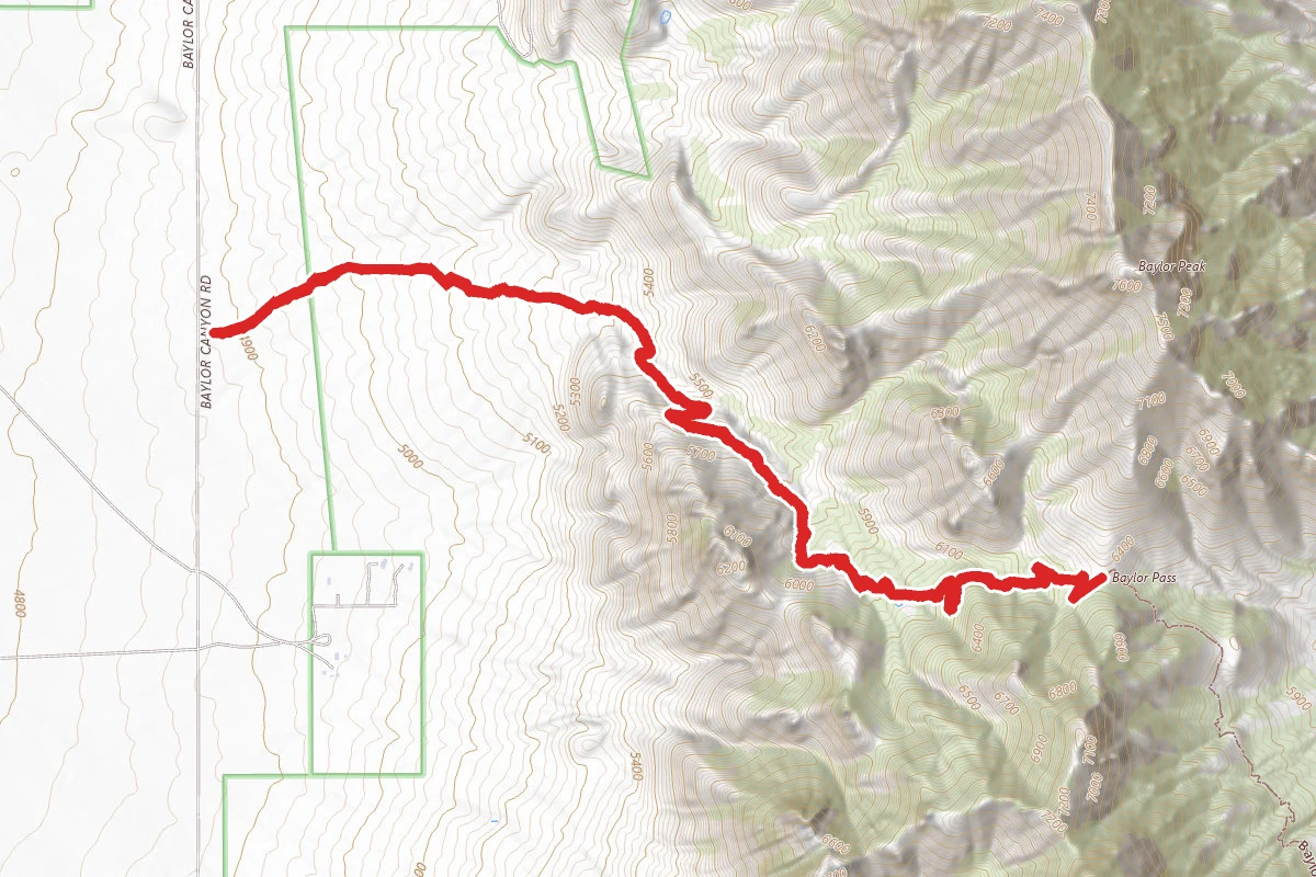 Baylor Canyon Pass via Baylor Canyon Road