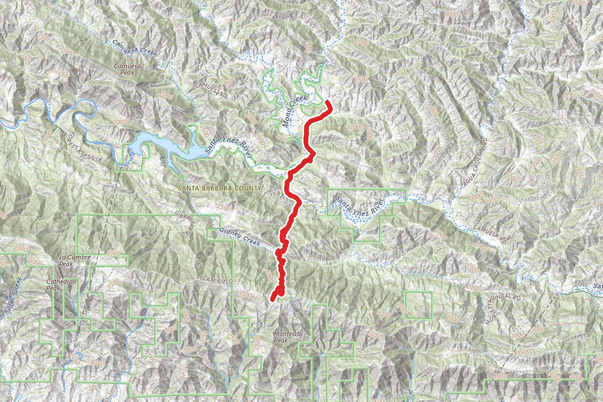Little Caliente Hot Spring Trail from Camino Cielo