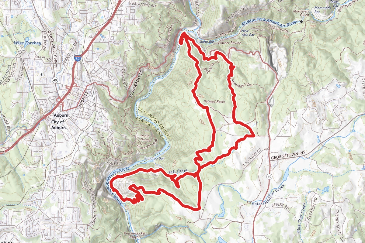 Salt Creek Loop via Training Hill, Olmsted Trail, and Wendell T Roble Trail